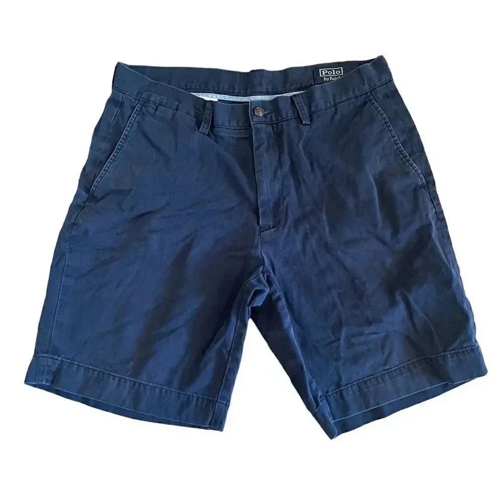 Polo Ralph Lauren Classic Fit Navy Stretch Chino Shorts SZ 33 #1326